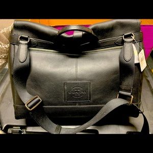 Black Leather COACH messenger bag
